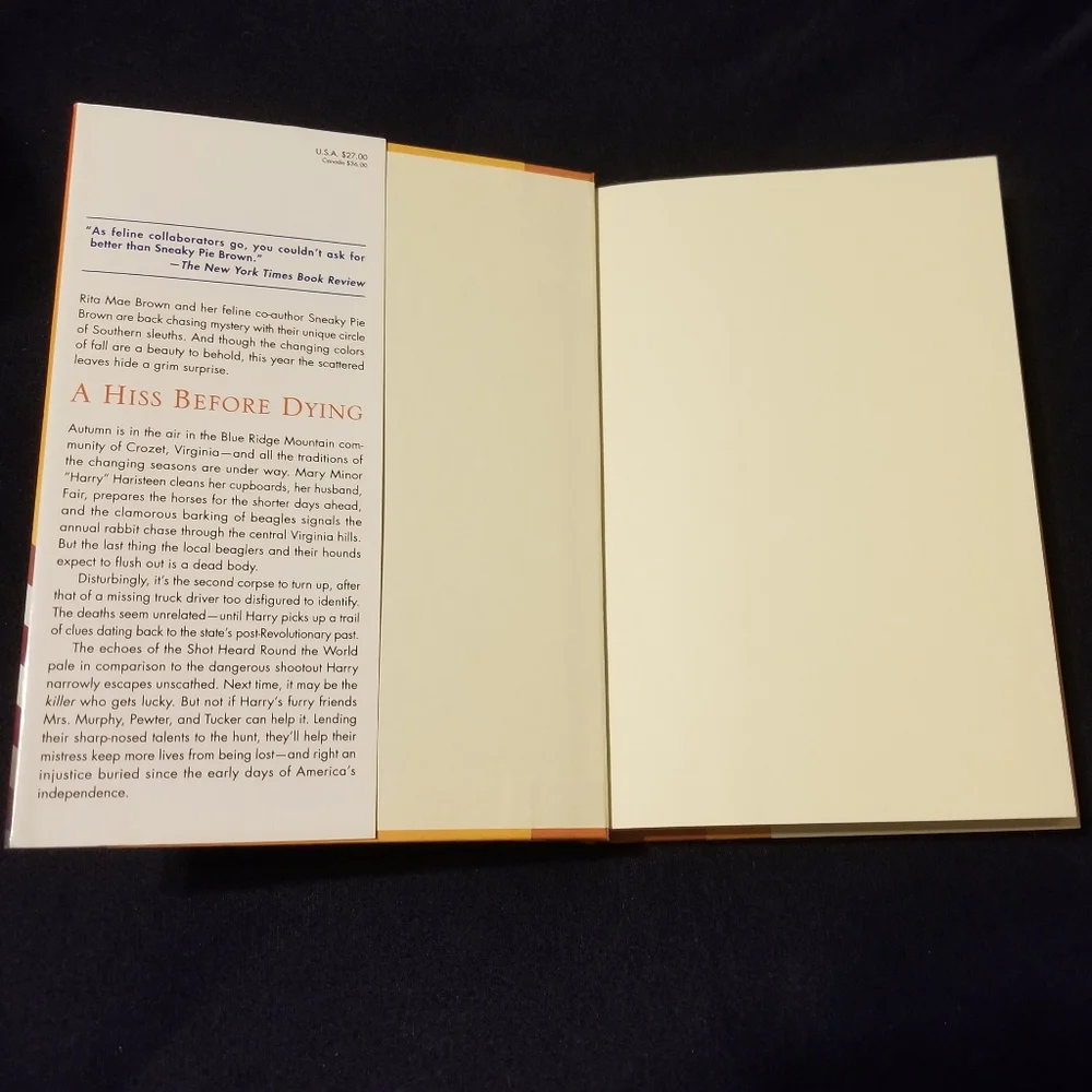 VGUC A Hiss Before Dying Mrs. Murphy mystery hardcover - Picture 4 of 11
